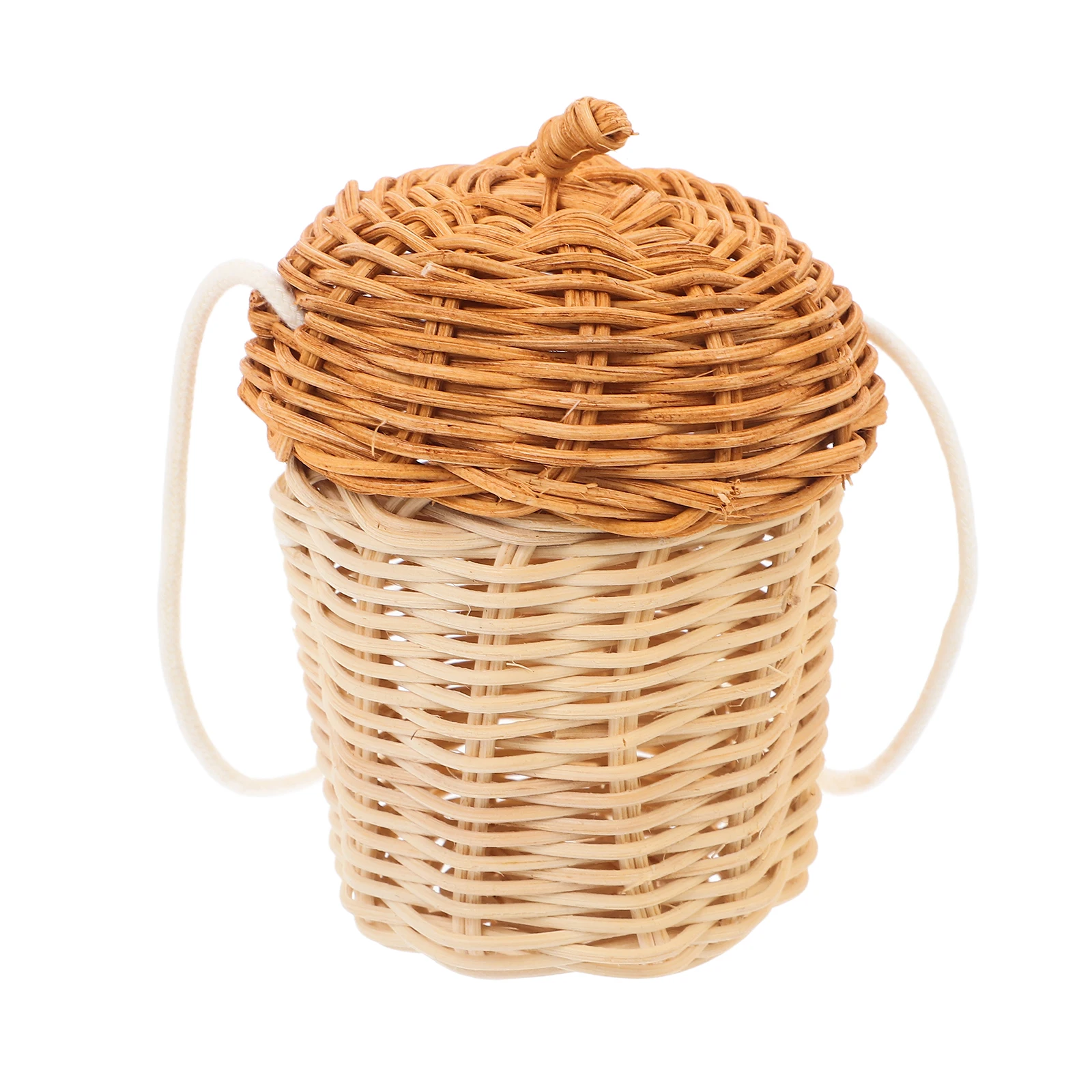 

Rattan Pine Cone Storage Basket Acorn Shaped Wicker Basket H woven Rattan Kids Crossbody Bag Material Home Decor PHONE