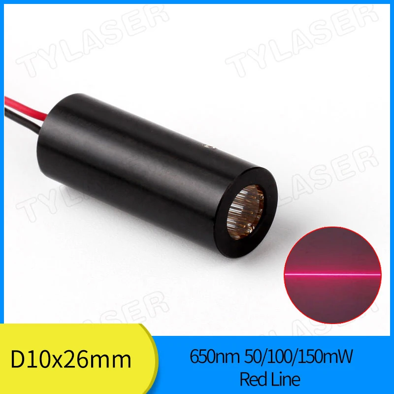 D10x26mm 650nm 660nm Red Laser 30mW 50mW 100mW 150mW Line Laser Module PMMA Lens Industrial Grade ACC Driver Medical positioning