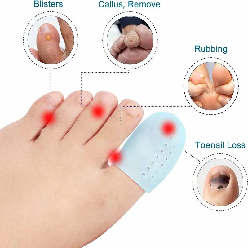 2 Stück = 1 Paar Fußpflege Silikon Finger Zehen kappe Schutz Abdeckung Daumen Ärmel Mais Blasen Schmerz linderung Zehen rohr Bunion Korrektur