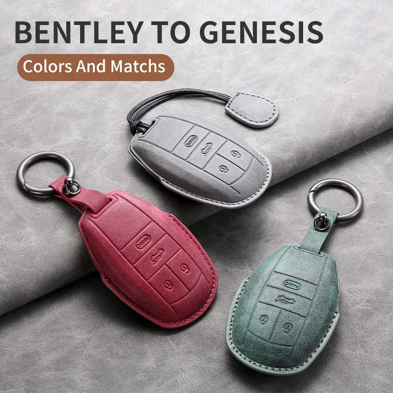 

For Bentley To Genesis Car Smart Key Case Cover Key Pack Remote Protection Sleeve Buckle Rope Special Accessories Multi Styles