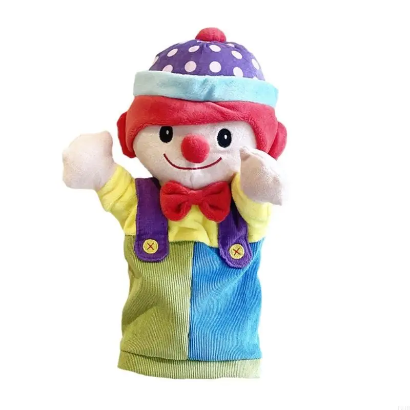 Realistisches Clown Hand Puppet Plüschspielzeug für interaktives Lernen und Rollenspiel P31B
