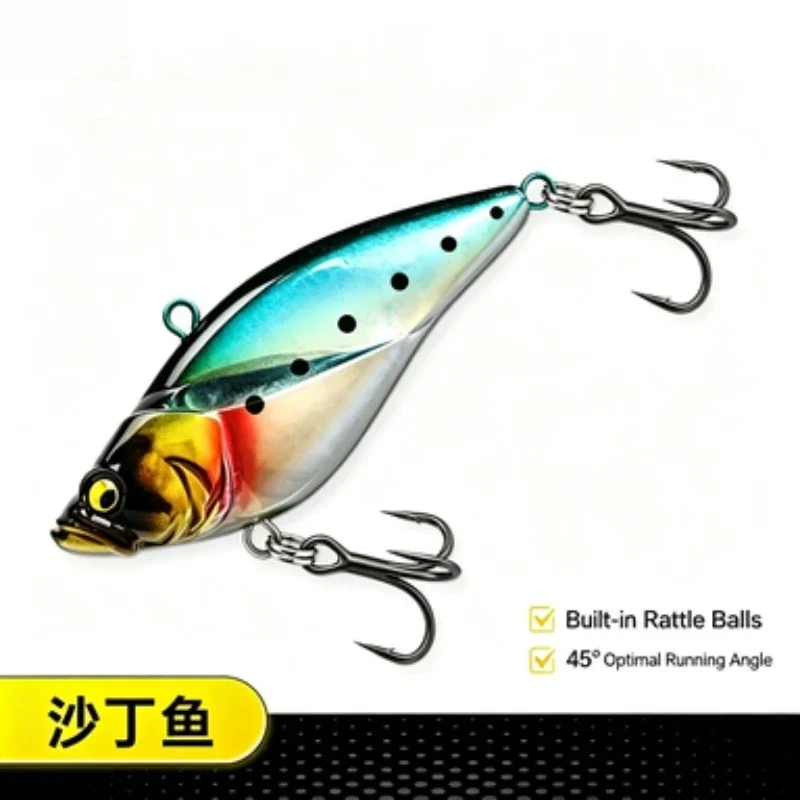 VIB Lipless Crankbait Fishing Lure 1PC All Water Layer Rattle Bait 5g 8g 12.5g 40 50 60mm 10 Colors Freshwater Saltwater Tackle