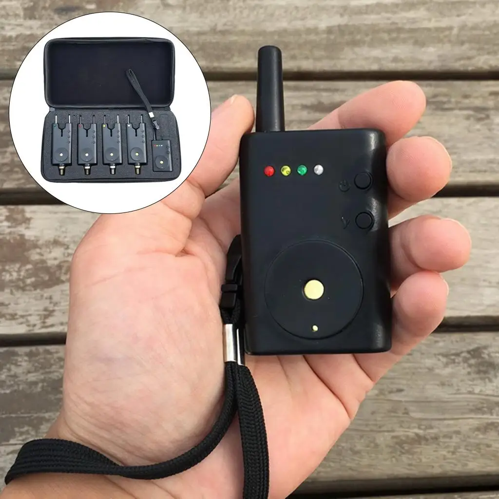 Wireless Fishing Bite Alarm Illuminated Fishing Tackle W/ Zipper Case