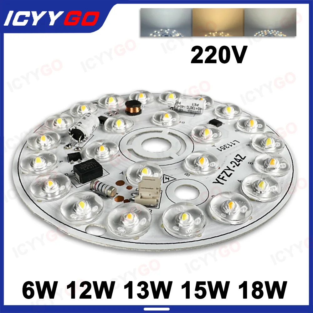 

1PCS 110V/220V Free High Voltage Driver 13W 15W 18W Monochrome Dual Color Lens Linear Constant Current Source Board Light Board