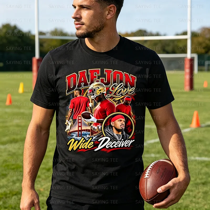 Daejon Love Wide Deceiver Lustiges Fake-Fußballspieler-Scherz-T-Shirt Y2k Herrenmode Persönlichkeit Weiches Baumwoll-T-Shirt Neuartiges Oberteil – Detail 3