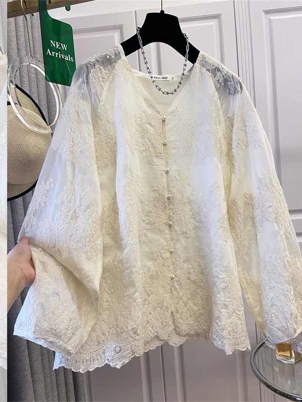 

Белое кружево с вышивкой, новый китайский национальный тренд, женский премиум-класса, осенняя мода, один предмет, полная длина, све