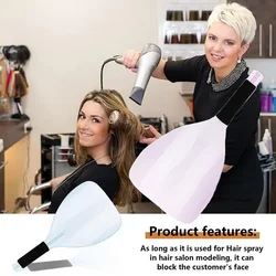 Hairdresser Plastic Face Spray Shield Haircutting Mask Protect Eyes Shield with Handle Hair Spray Mask for Home Barber Salon