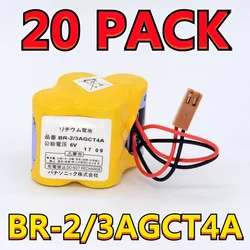20 PACK Original NEW BR-2/3AGCT4A 6V 4400mAh PLC Battery With FANAC Brown Belt Hook Plug