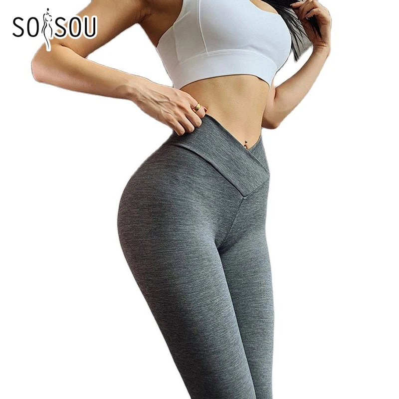 SOISOU Tights Yoga Pants Women's Pants Leggings High Waist Seamless Leggings For Fitness Sports Wear For Women Gym