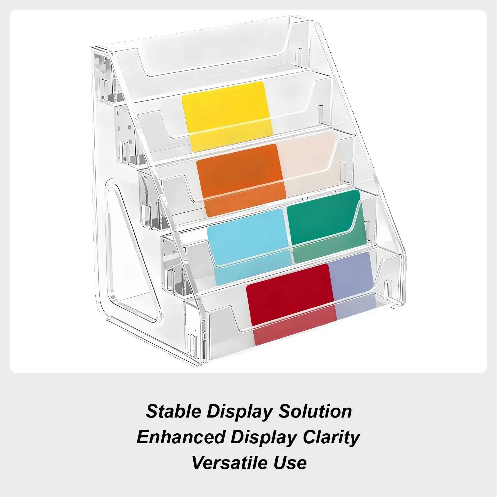 

Trading Display Stand 5-Tier Acrylic Organizer Clear Graded Card Shelf For Tabletop Desk Booth Organisation Collectible