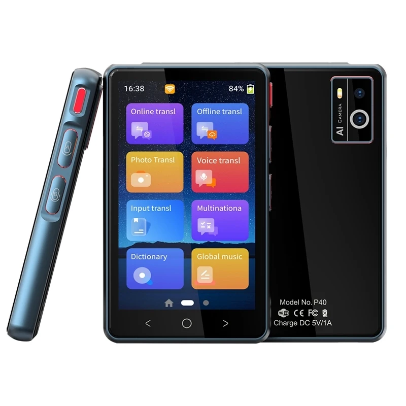 

P40 Smart Translator 1GB+8GB Memory 4.0'' IPS Screen Multinational Languages Voice Online Translation Machine 1300mA Battery