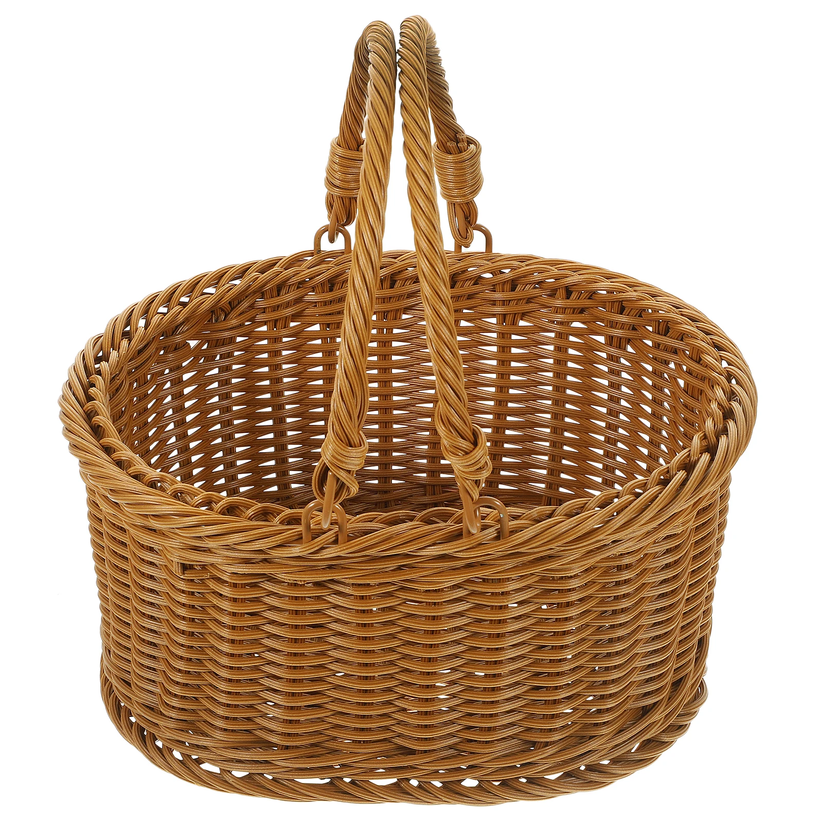 

Picnic Basket Hamper Outdoor Baskets Storage Woven with Handles Accessories Rural Portable