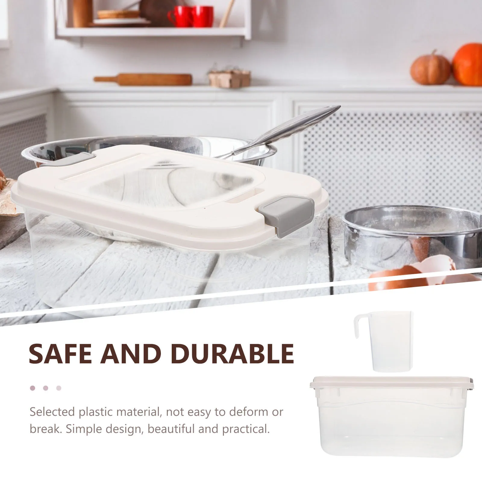 

Japanese Style Rice Storage Bucket Large Capacity Plastic Kitchen Cereal Storage Container Household Rice Organizing Box