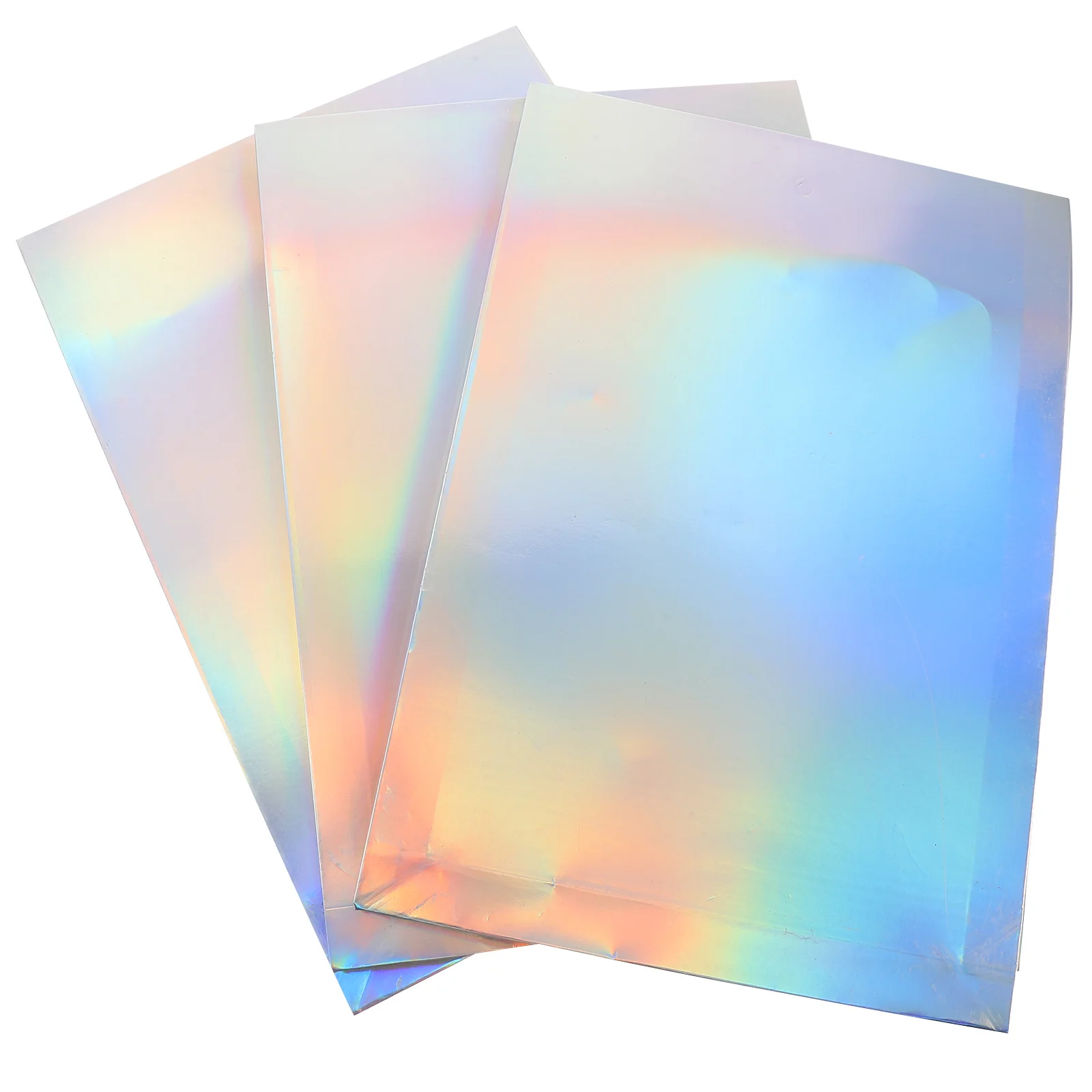 3Pcs Holographic File Folder Bags A4 Decorative Document Organizer Tie Closure File Storage Pouches Receipt Organizer Office