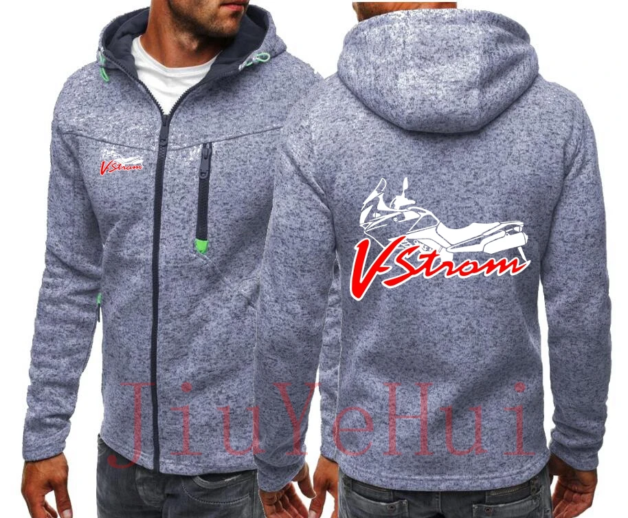 Motorcycle V-Strom DL 650 Motorsport Team Logo F1 Tide Jacquard Hoodies Fleece Sweatshirts Male Streetswear Coat Jackets