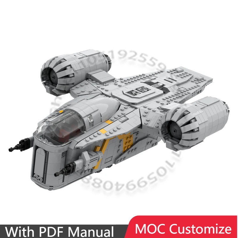 

2167 деталей: Звездный галактический транспортный корабль MOC, модульная технологичная модель для сборки, конструктор DIY для мальчиков, подарок