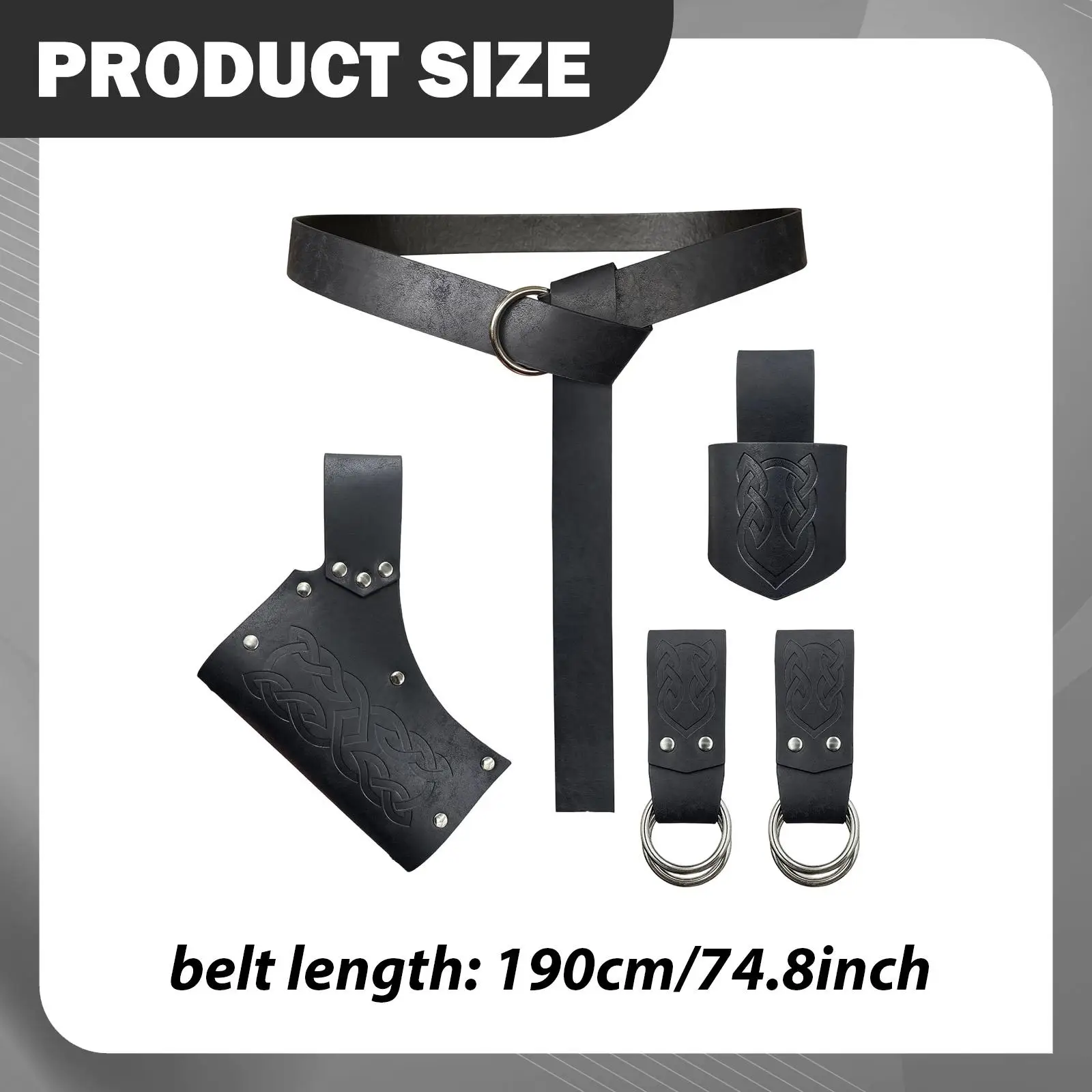 Cinto de Fantasia Medieval em Couro PU, Acessório de Top Corset com Presilha para Espada, para Adultos Unissex, Carnaval, Palco e Cosplay