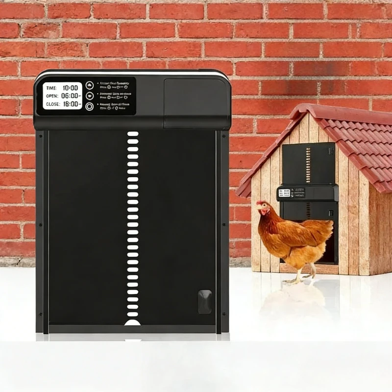 Nouvelle Porte Automatique pour Poulailler 2026 – Gestion Agricole Électrique Intelligente en Métal avec Ouverture et Fermeture par Induction et Minuterie
