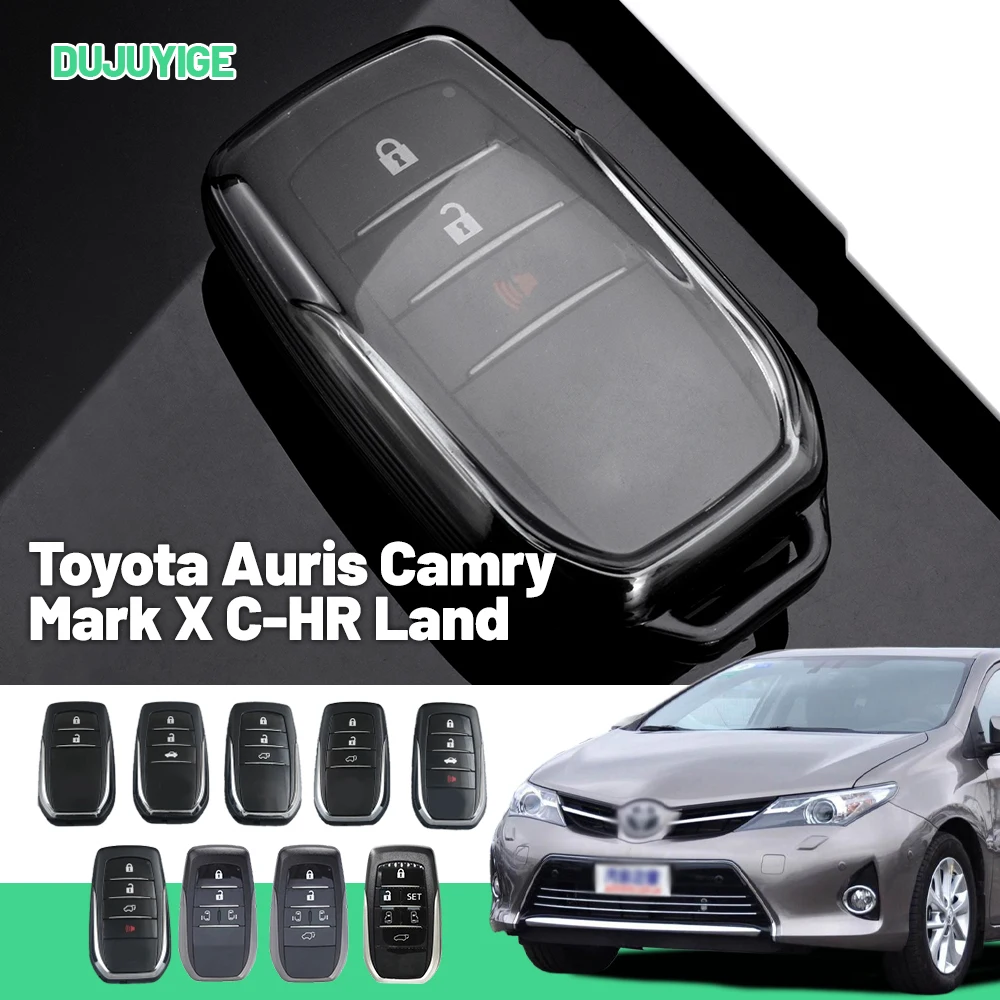 

Clear TPU Car Key Case For Toyota Auris Camry Mark X C-HR Land Cruiser Key Fob Cover Protector Shell Auto Accessories