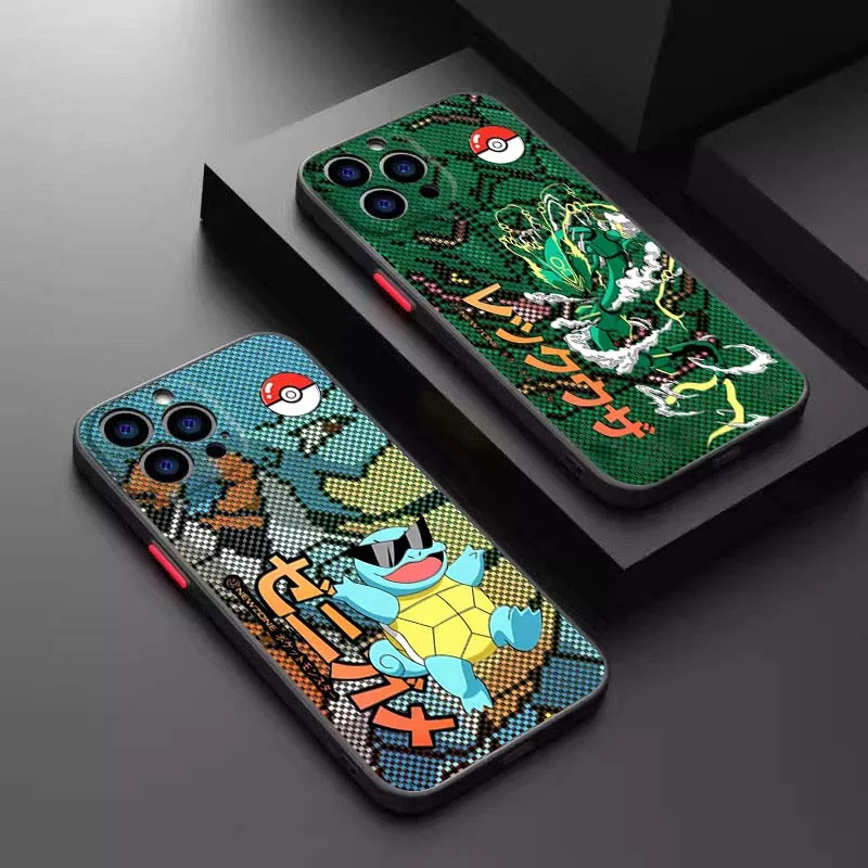

P-Pokemons R-Rayquazas Phone Case For Apple iPhone 16 15 14 13 12 11 XR XS X Pro Max Plus Mini Frosted Translucent