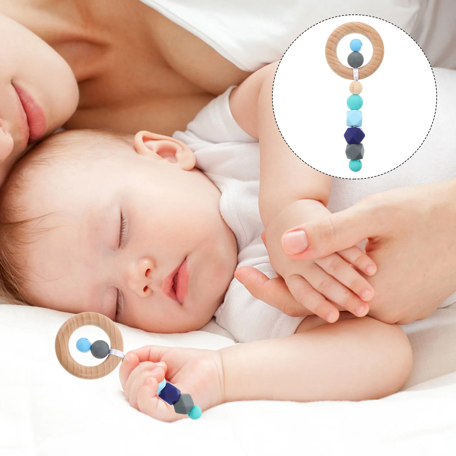 Silicone Baby Teether Wood Molar Rod Infant Sensory Chew Grinding Plaything Ergonomic Toddler Soother