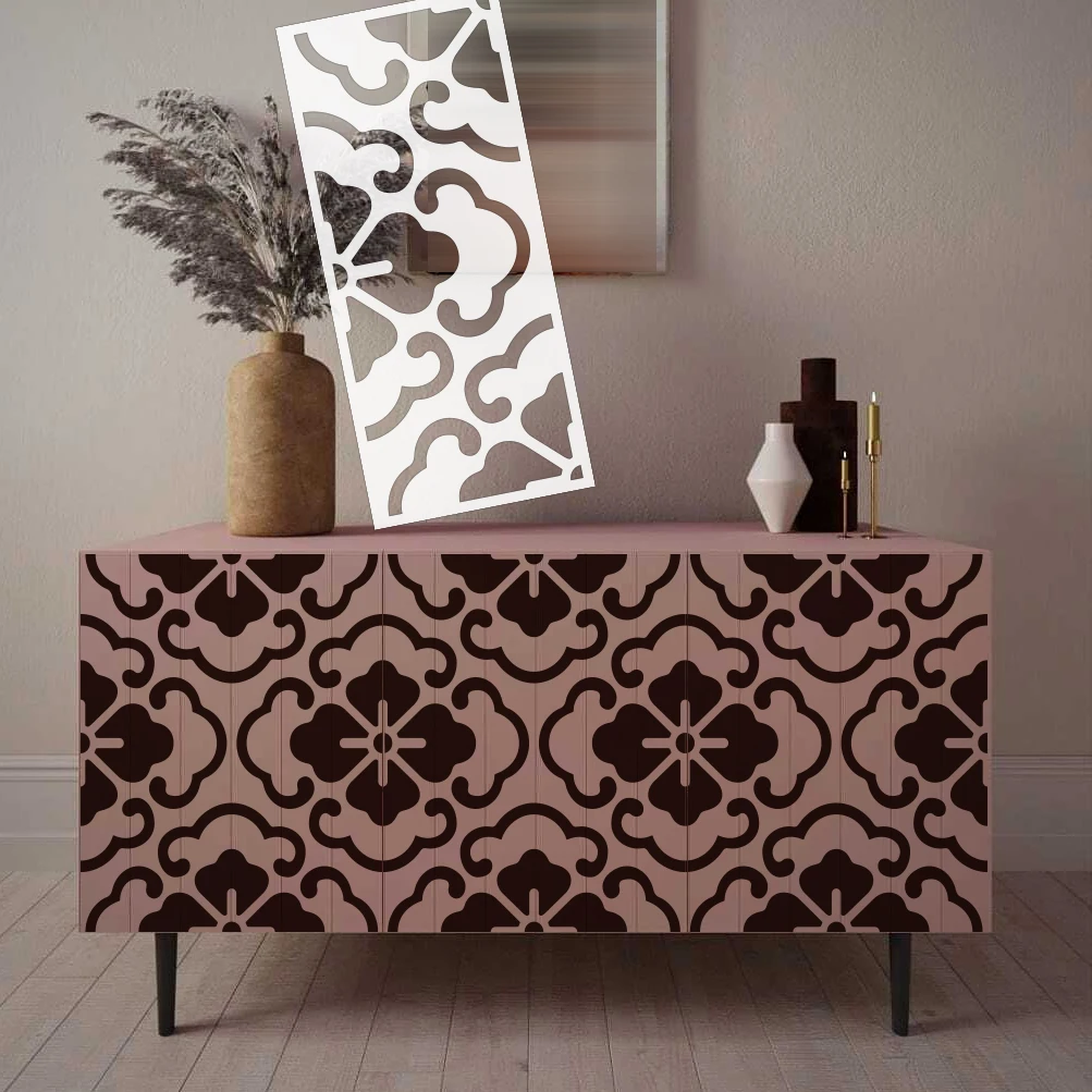 35cm - 81cm Wall Stencil For Painting Customize Plaster Decorative Custom Putty Brick Template To Paint Damask Flower S121