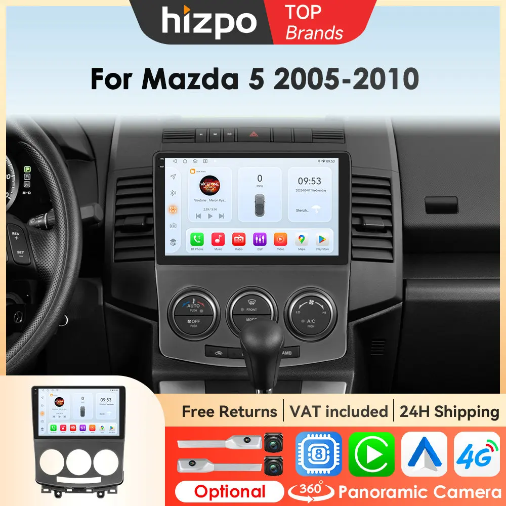 Hizpo Auto Elektronische Geräte Für MAZDA 5 2005 2006 2007 2008 2009 2010 Radio Multimedia Video Player Navigation GPS Carplay 4G