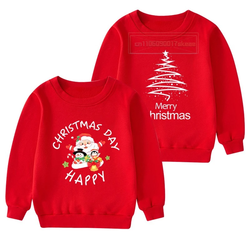 

Christmas Fleece Sweatshirt Children Thickened Jumper Boys Girls Casual Warm Pullover Autumn New Kids Fashion Top Winter Clothes