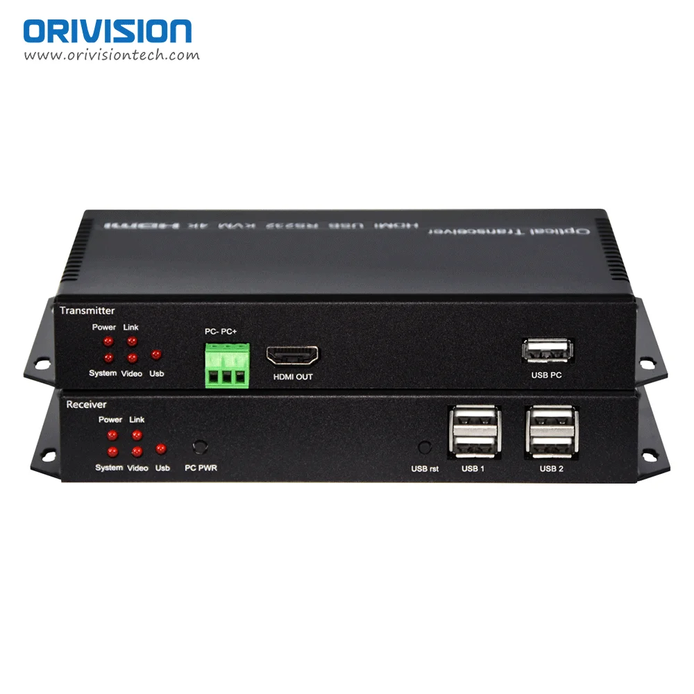 10KM 4K HDMI KVM Extender Transceiver Over LC Fiber Optical Cable 4K HDMI Fiber Optical Extender Video Transmitter Receiver Kit