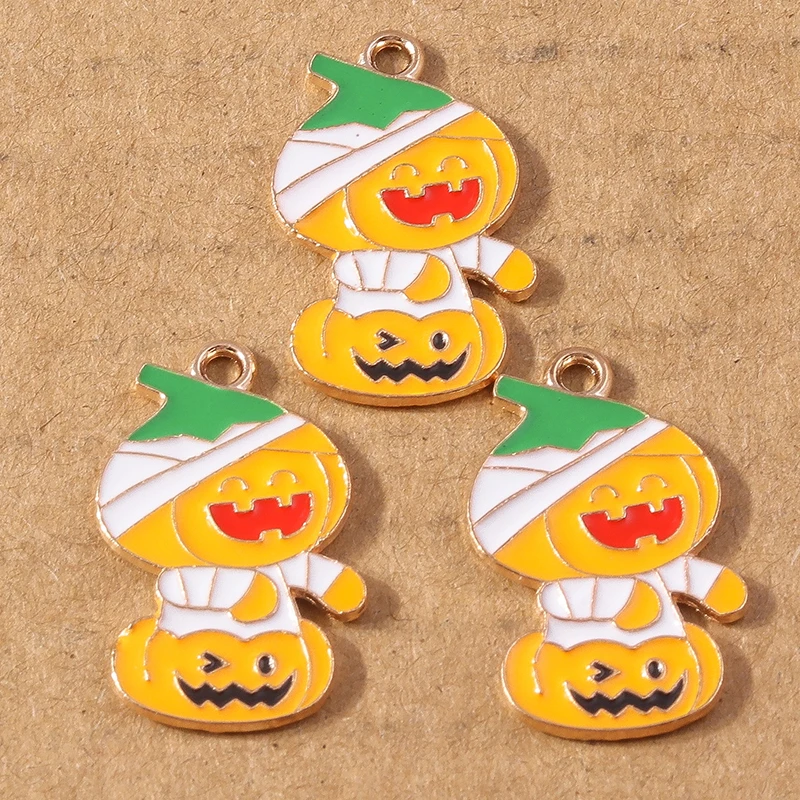 10 stücke Emaille Halloween Hexe Charms Anhänger für DIY Ohrring Armband Halskette hand gefertigten Schmuck Herstellung Zubehör liefert – Detail 6