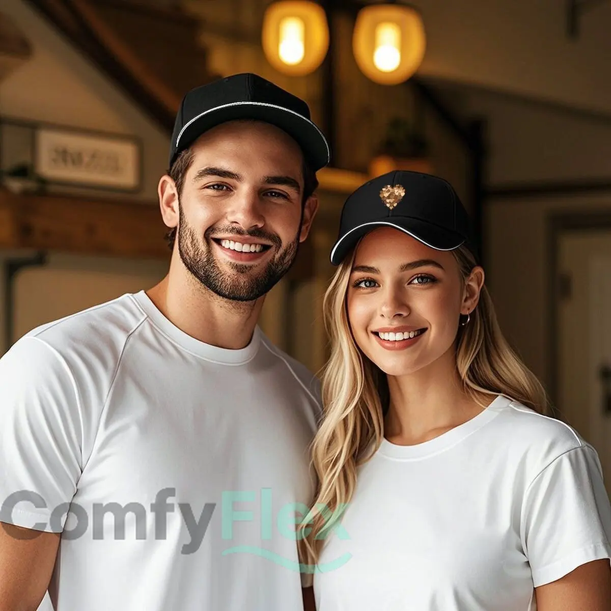 Brown Beige Heart Love Graphic Kawaii Pattern Hip Hop hat Fashion Outdoor Sports Sandwich Baseball Cap view 4