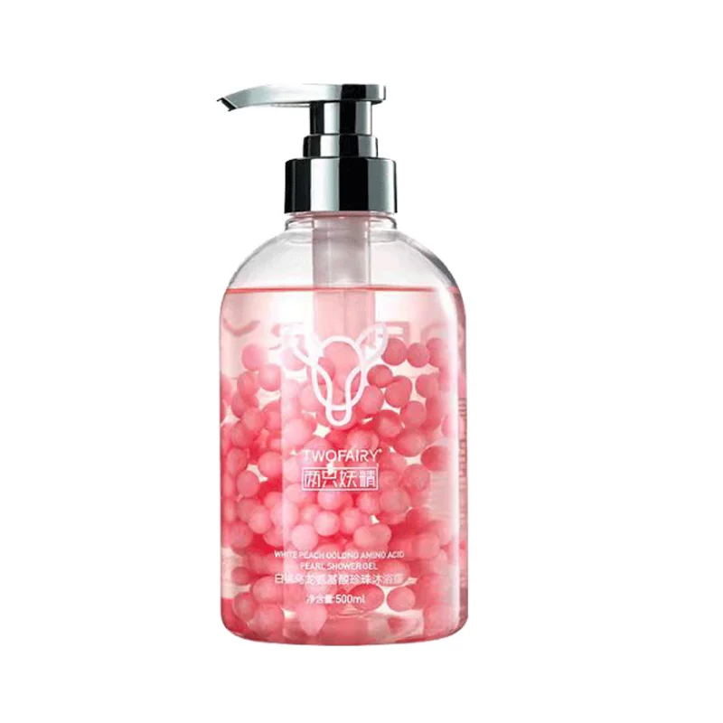 Long Lasting White Peach Oolong Amino Acid Pearl Shower Gel Refreshing Whitening Moisturizing Bleaching Body Lotion Women 500ML
