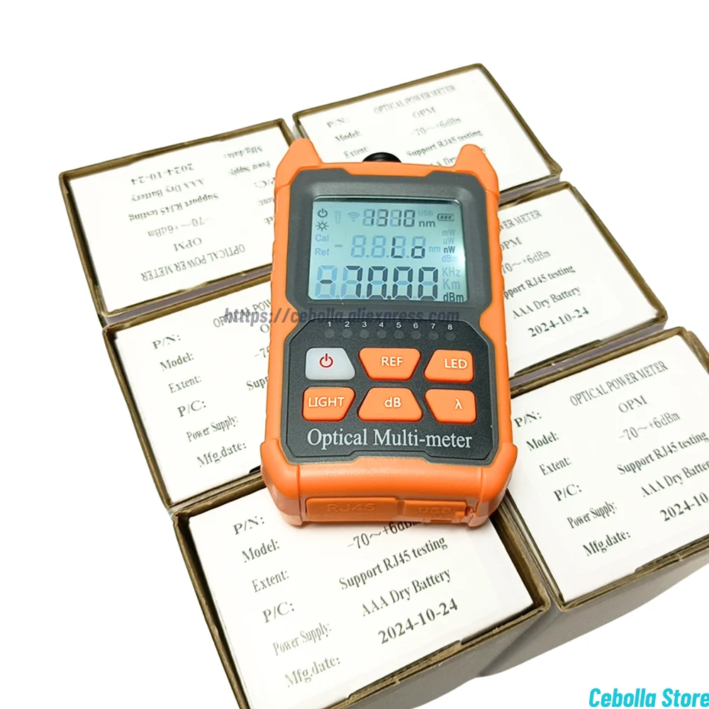 handheld Fiber mini Optical Power Meter -70+6 dBm Dry battery Mini OPM Support RJ45 Testing