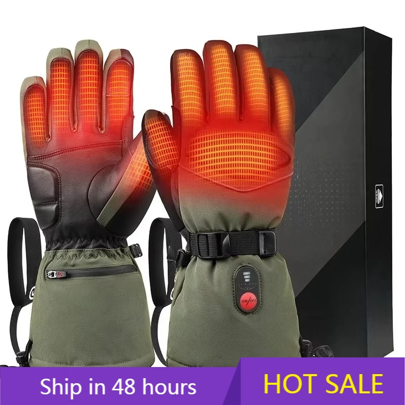 

POWER LEAP Green 7.4V 3000mAh Outdoor Warm Ski 3m Electrical Gloves Anti-slip Winter Cross Country Durable Waterproof Heated Ski