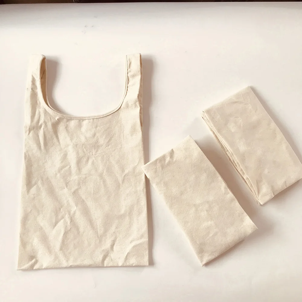 Compact Vest Style Tote Bag Eco-friendly Polyester Cotton Handbag Durable Large Capacity Sturdy Storage Tote Bag with Custom