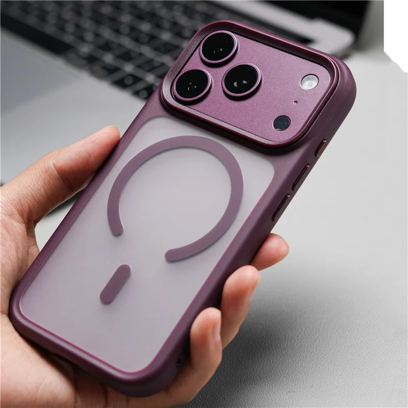 2 in 1 Matte Translucent Magnetic Case For iPhone 18Pro 17Pro Max 17Pro Max For Magsafe Camera Control Button Frosted Hard Cover