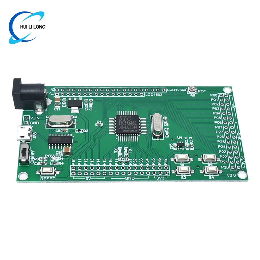 STC89C52 STC12C5A60S2 Mikrocontroller Mindestsystemplatine 51 Entwicklungsplatine LCD1602/LCD12864-Schnittstelle