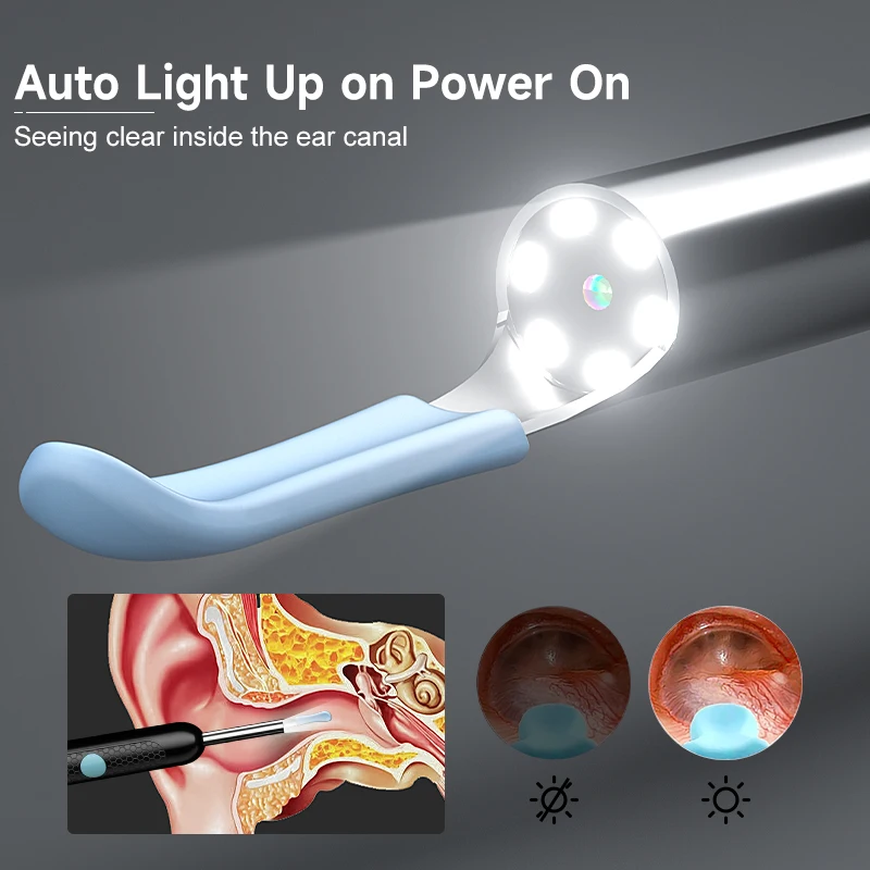 Ear Cleaner Camera 4.2MM WiFi Ear Wax Removal Tool Take Photo HD1080P Visual Ear Pick Ear Spoon Waterproof 6 LEDs USB C Charging