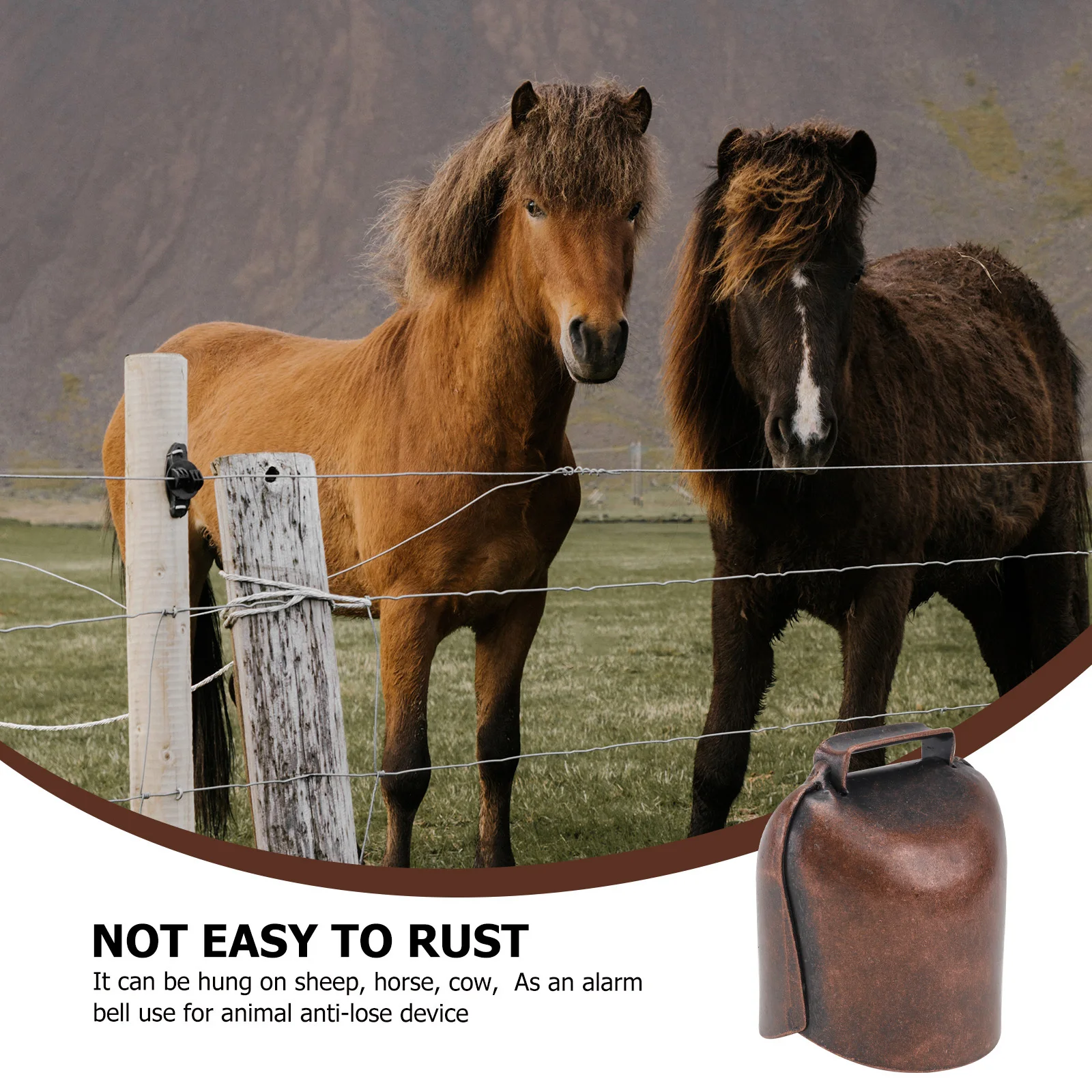 2 Campanas Metálicas Pequeñas y Gruesas para Colgar, Campana de Alarma Portátil de Sonido Fuerte para Ovejas, Caballos, Vacas, Accesorios para Granjas