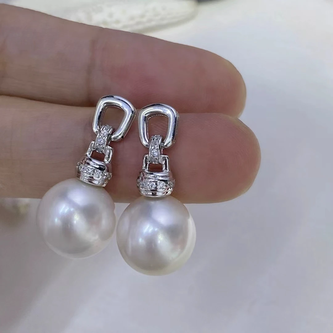 

Wholesale 925 Sterling Silver Earrings Mount Findings Settings Base Mounting Parts Accessory for 11-12mm Pearls 5 pairs/lot