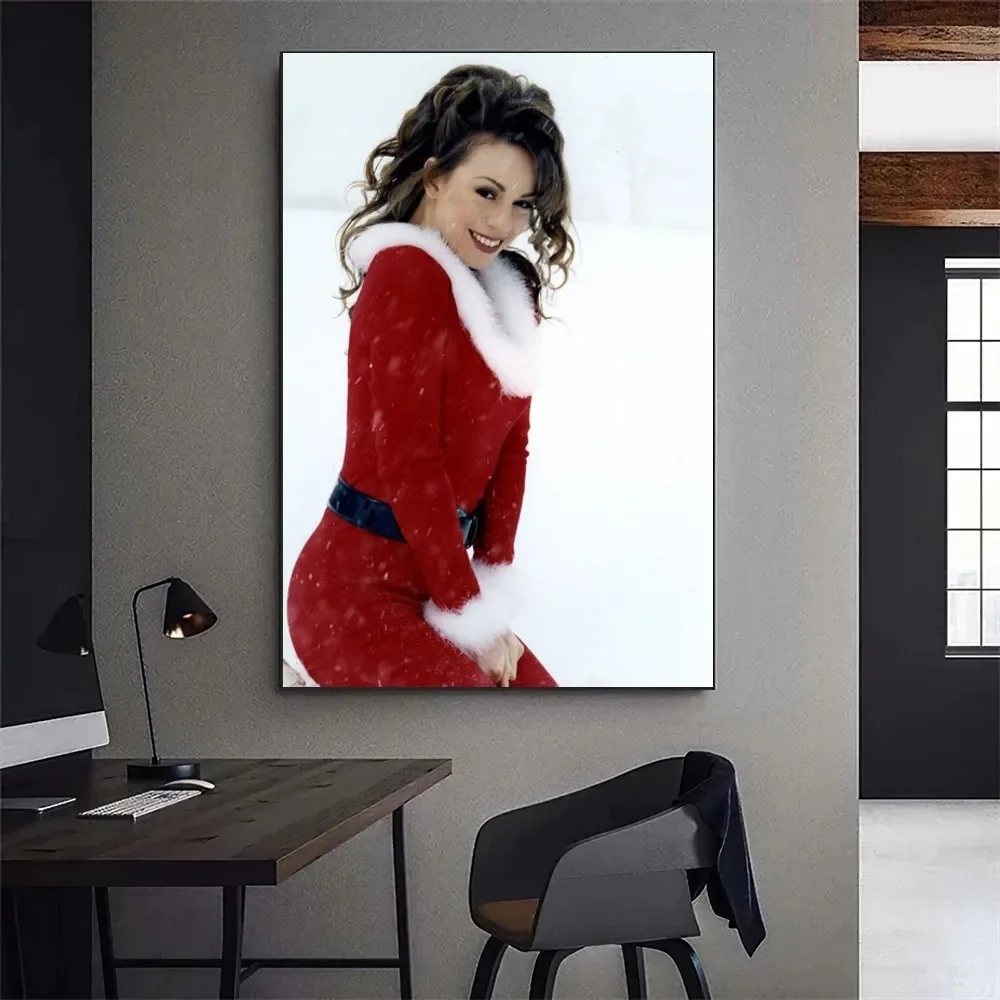 Mariah Carey Merry Christmas Singer Poster Gallery Prints Painting Wall Canvas Pictures Living Room Sticker Small