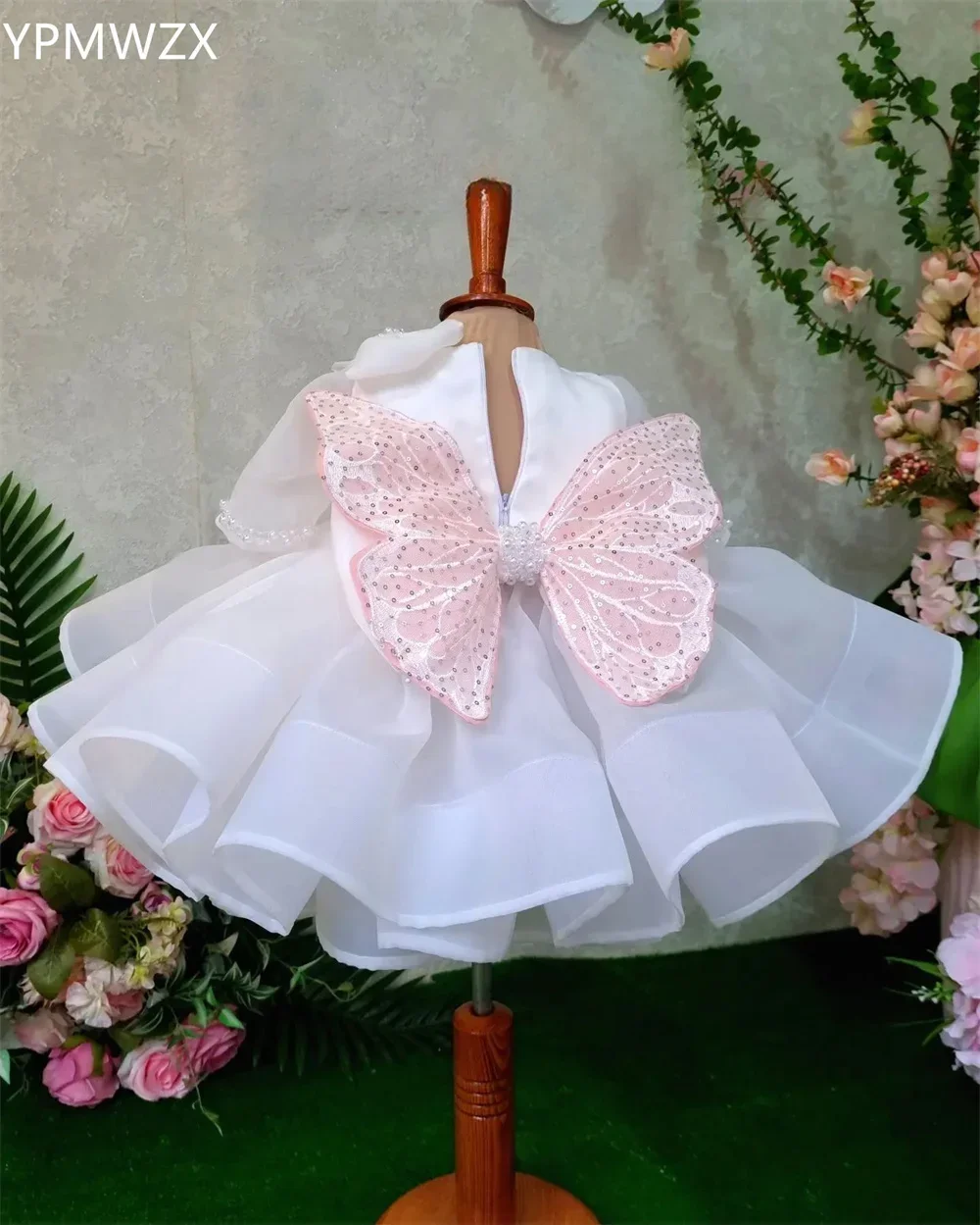 Customized Prom Gown Formal Women YPMWZX Scoop Neckline Ball  Knee Length Skirts Draped Bows Bead Bespoke Occasion Dresses E