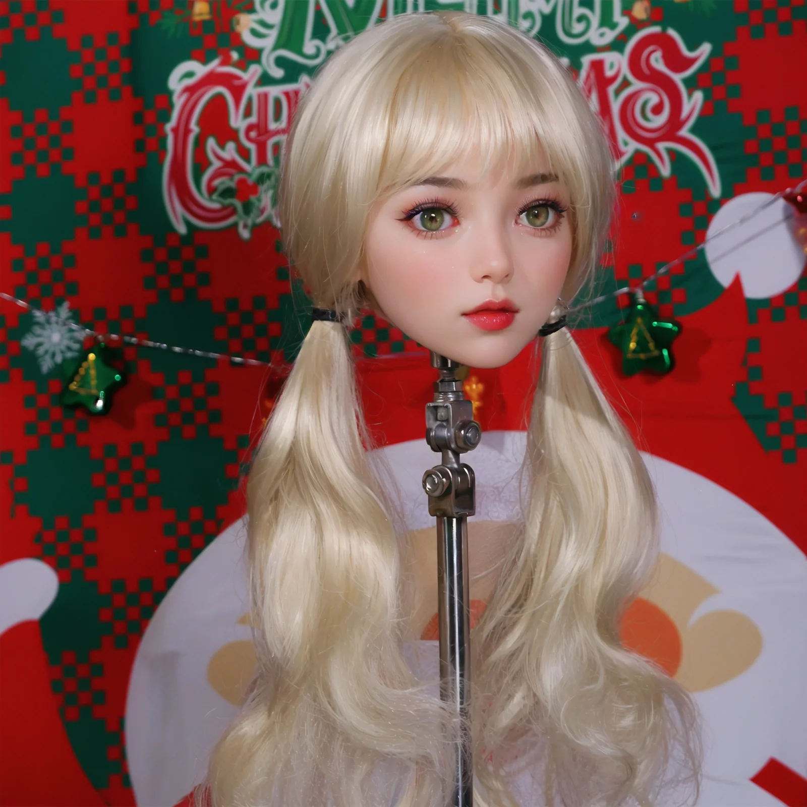 Modèle de touffet de cheveux stylisé de cheveux de dessin animé d'animal de personnage animé de style de noël, couleur de cheveux aléatoire