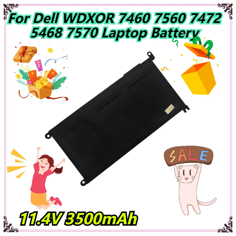 

For Dell WDXOR 7460 7560 7472 5468 7570 Laptop Battery 11.4V 3500mAh