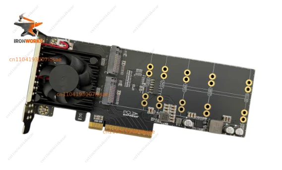Split-Free 4-Disk M.2 PCIe Expansion Card - PLX8747 Chip, for Flying Bull, Full/Half Height