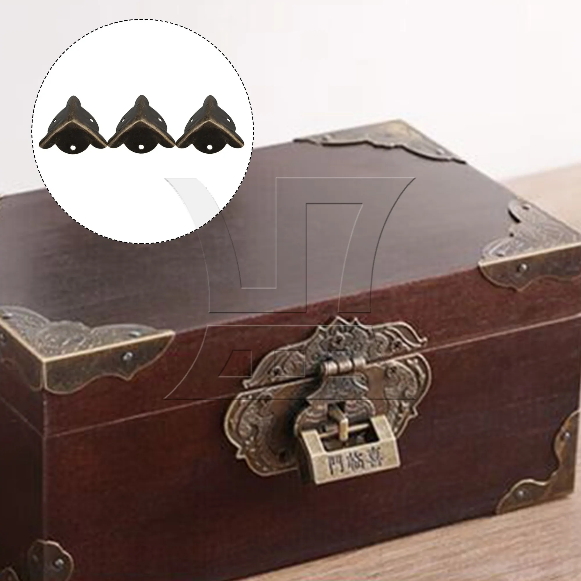 

BQLZR 60 Pcs 0.75"x0.75" Retro Wooden Box Corner Protectors Jewelry Chest Case Corner Decoration