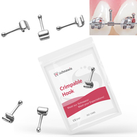 10Pcs Dental Orthodontic Crimpable Hook Bondable Sliding Ball Hooks Long Curved Crimpable Hook Left\\Right Fixed on ArchWires