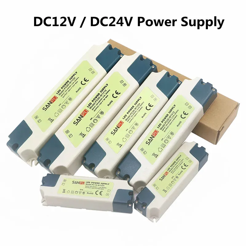 Indoor LED Power Supply Lighting Switch DC12V / 24V 15/35 / 60W Adapter Drive Safe Convenient For 2835 3014 3528 5050 5630 RGB