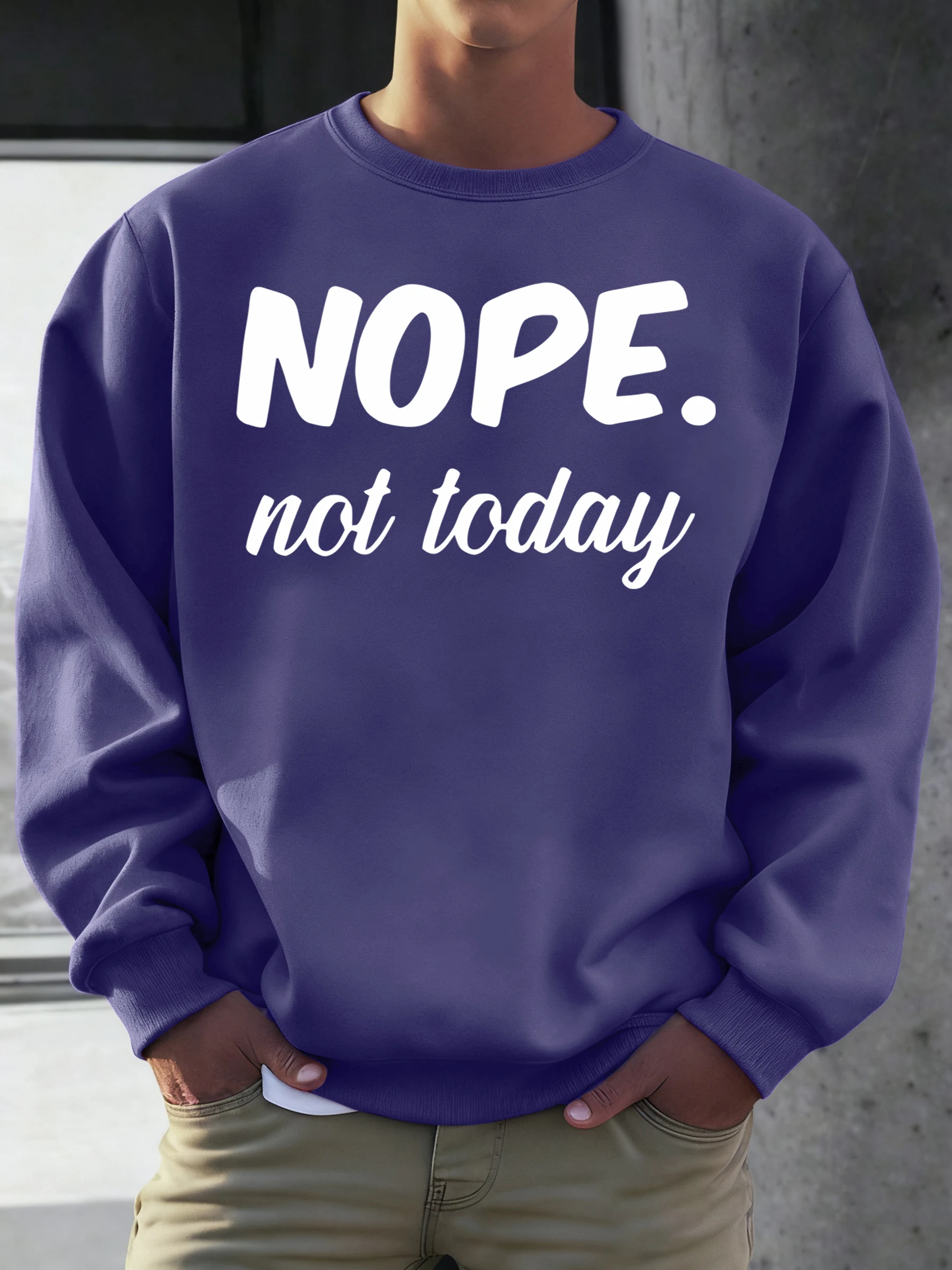 

Мужские мягкие классические пуловеры в стиле хип-хоп с длинными рукавами и надписью «Не сегодня», теплые толстовки с круглым вырезом, базовая толстовка для бега