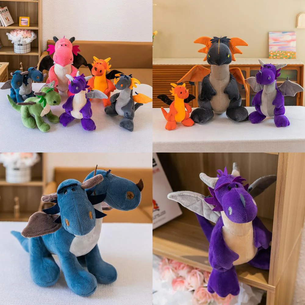 

Kawaii Little Dragon плюшевая игрушка, мягкая кукла-динозавр, милый летающий дракон, серия, детский подарок на день рождения, Рождество, подушка для сна для ребенка